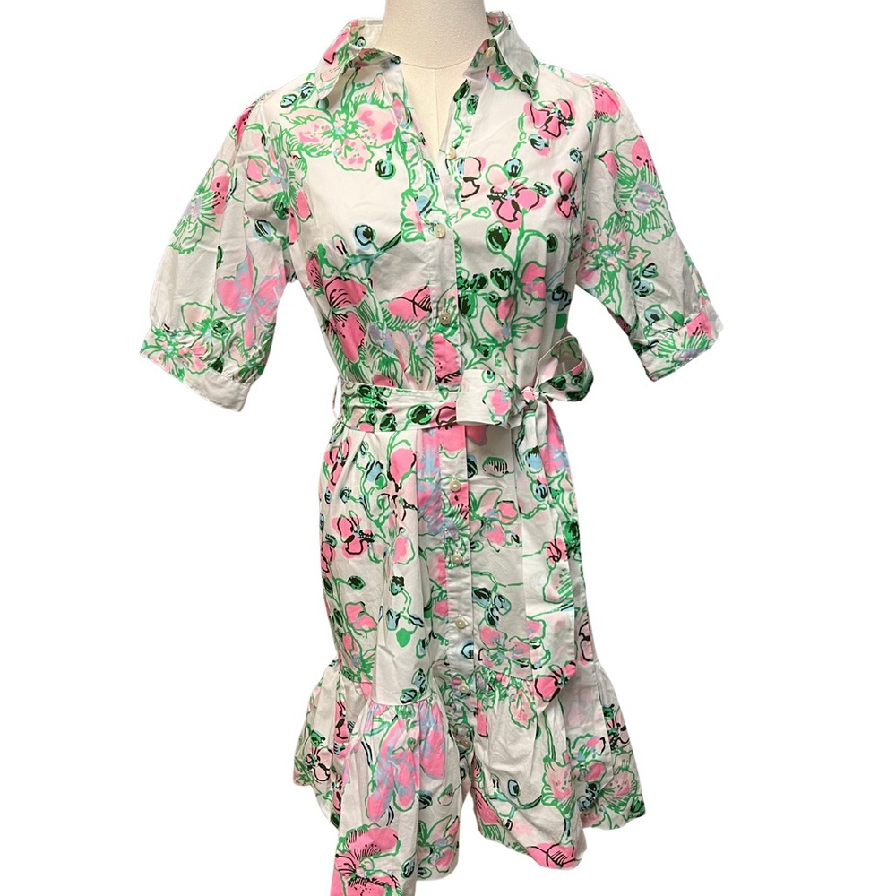Lilly Pulitzer Pink and Green Floral Dress